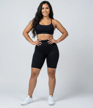 Leggings Cortos 3D – Negro Clásico