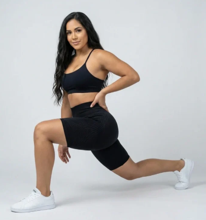 Leggings Cortos 3D – Negro Clásico