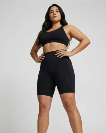 Leggings Cortos 3D – Negro Clásico