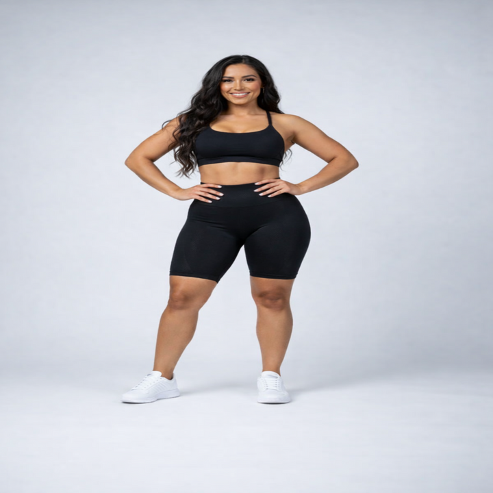 Leggings Cortos 3D – Negro Clásico