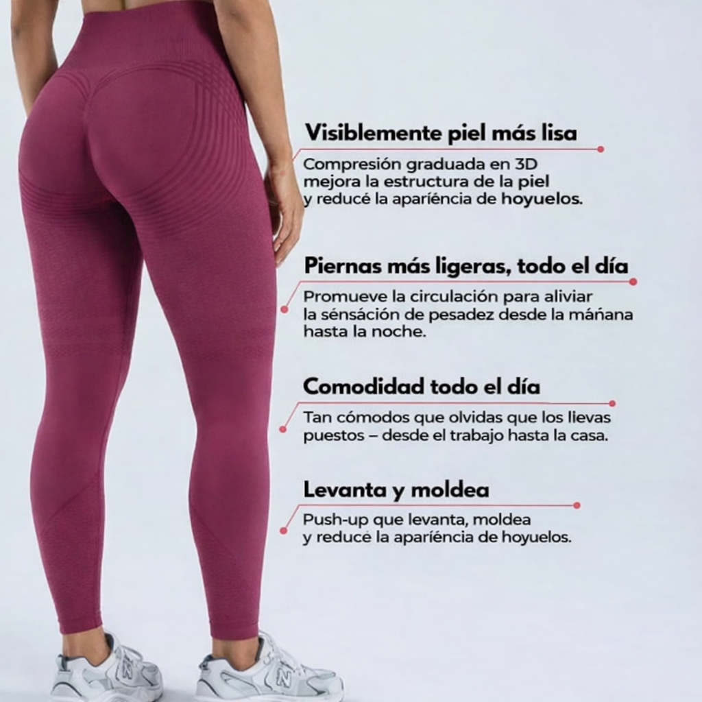 3D Leggings - Burdeos