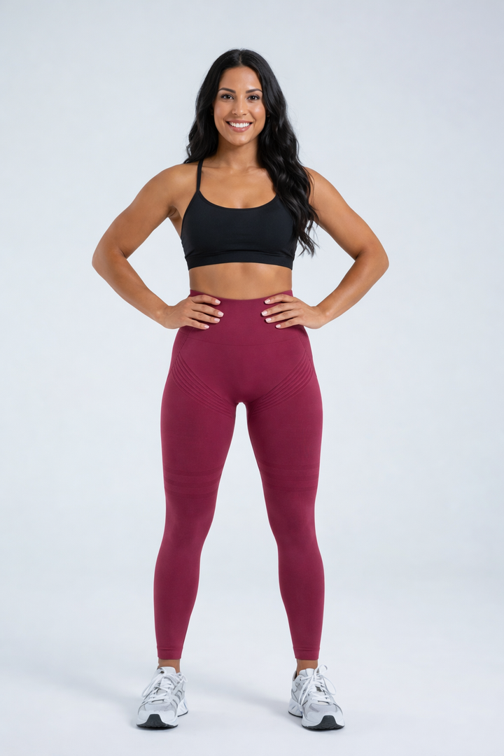 3D Leggings - Burdeos